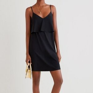 MANGO Black Layered Spaghetti Strap Midi Dress Size M